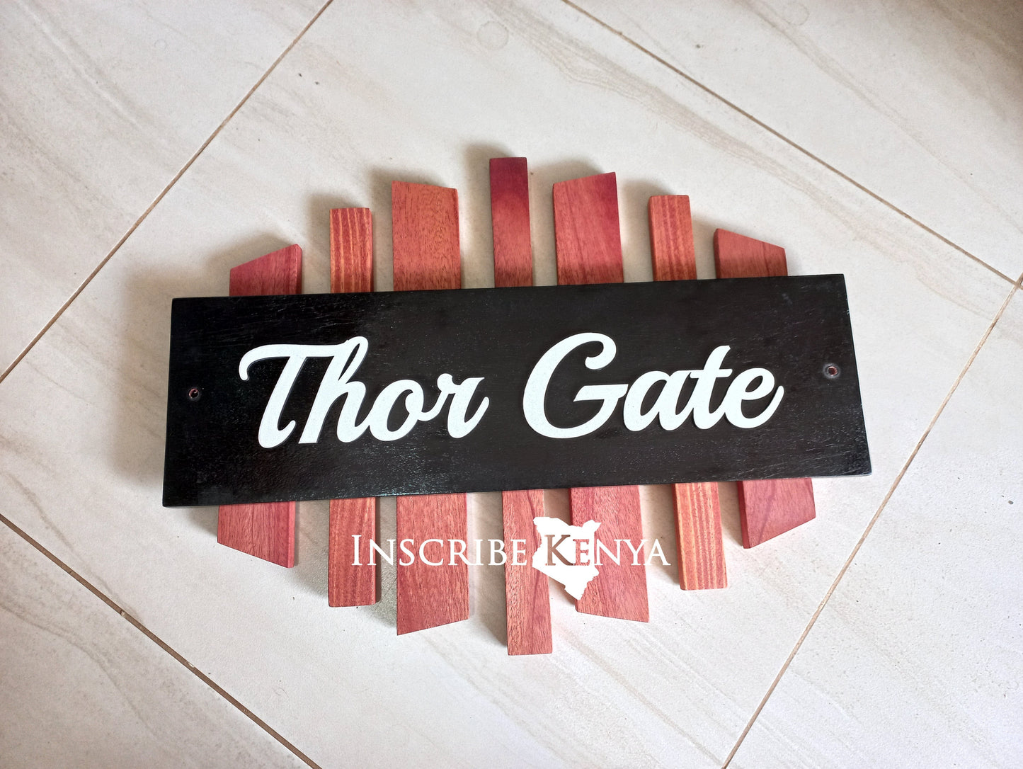 Wooden Hardwood Layered Nameplate - 15 by 20 Inches