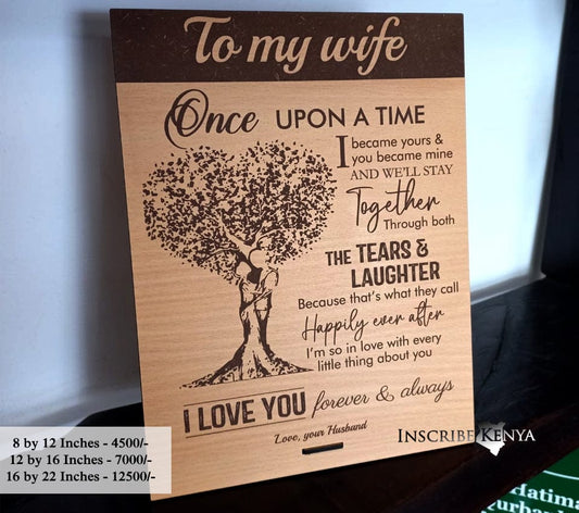 To-My-Wife Wooden Plaque