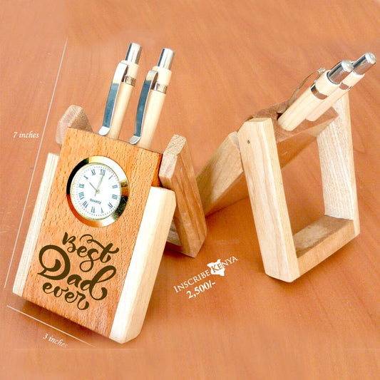 Wooden Pen Holder Best Dad