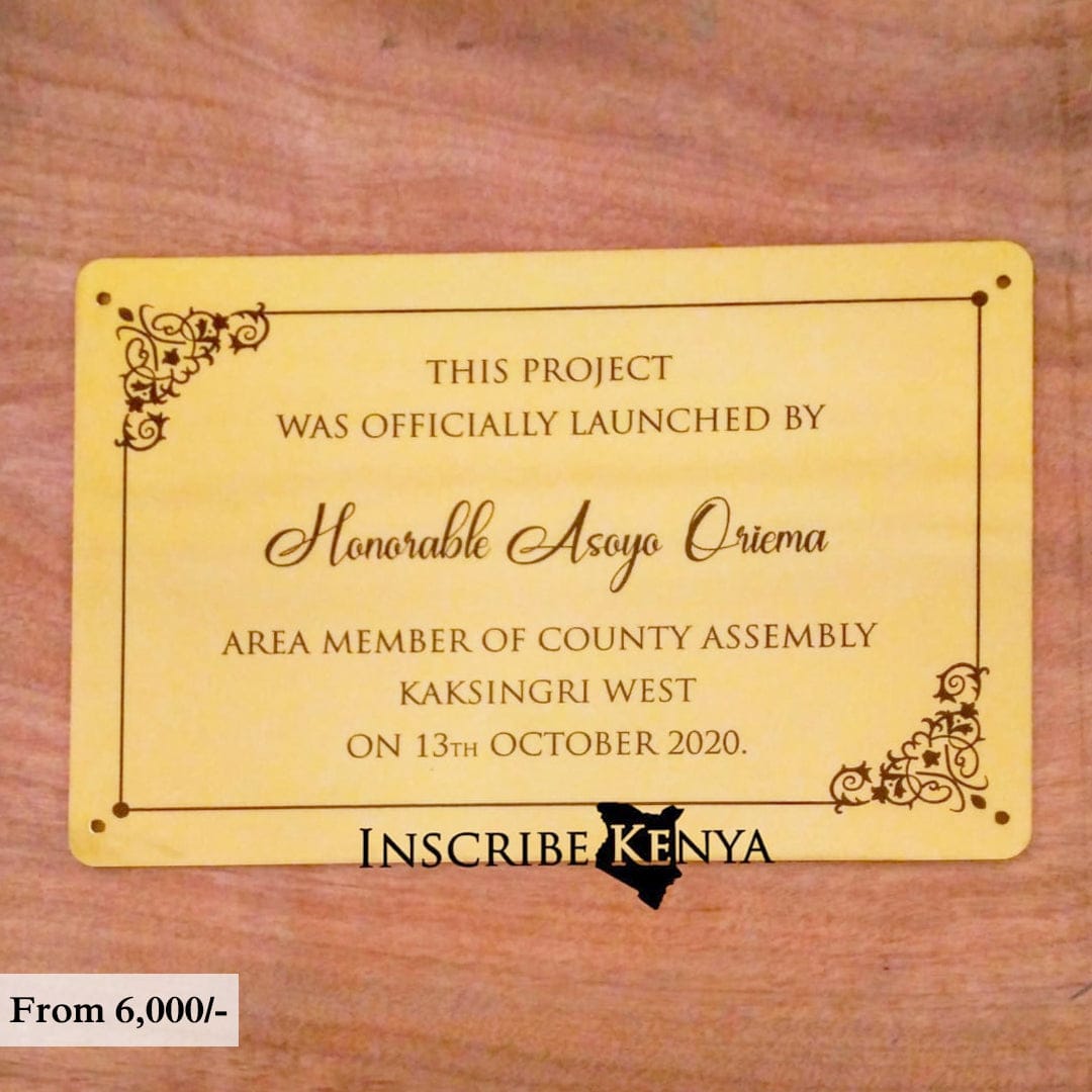 Gold Acrylic Inauguration Plaque