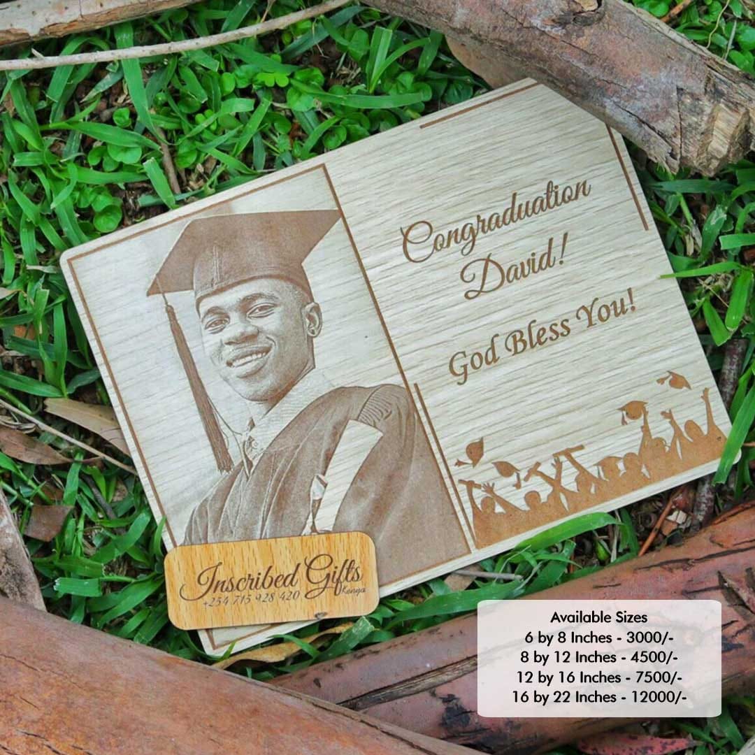 Wooden Grad Inscribed Photo Frame PF010