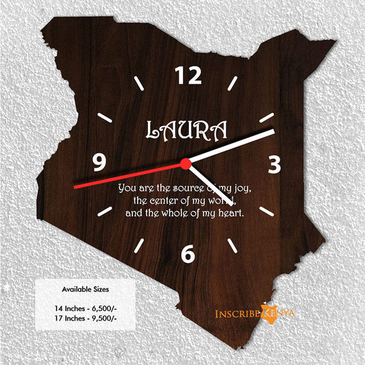Kenya Wooden Wall Clock Dark