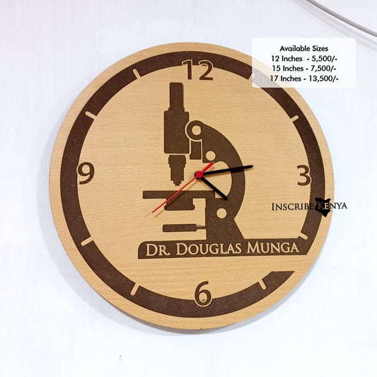Wooden Microscope theme Clock