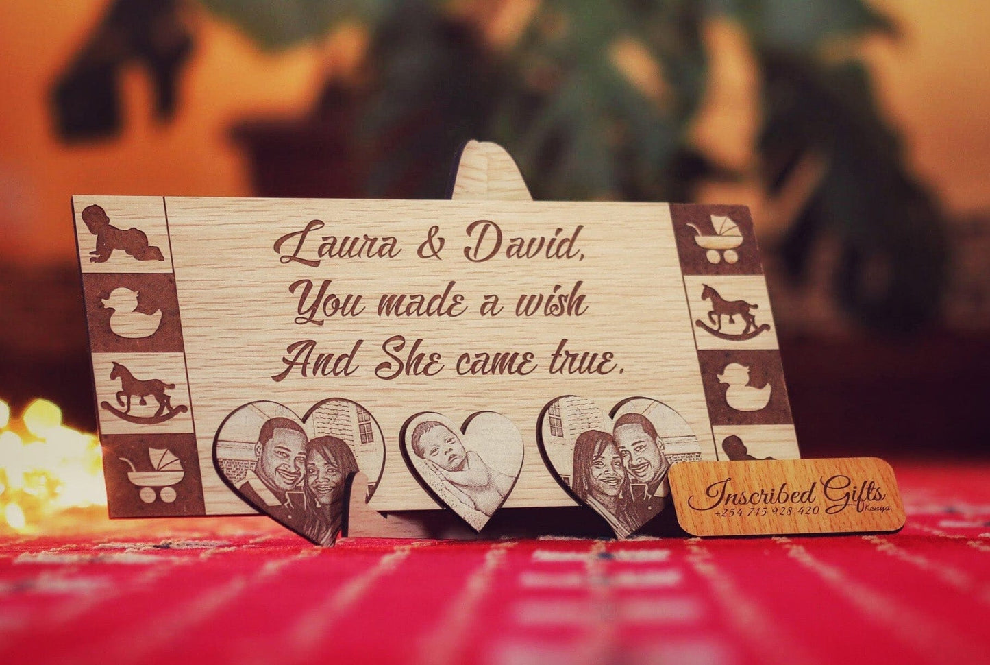 Inscribed Wooden Baby Memory Frame