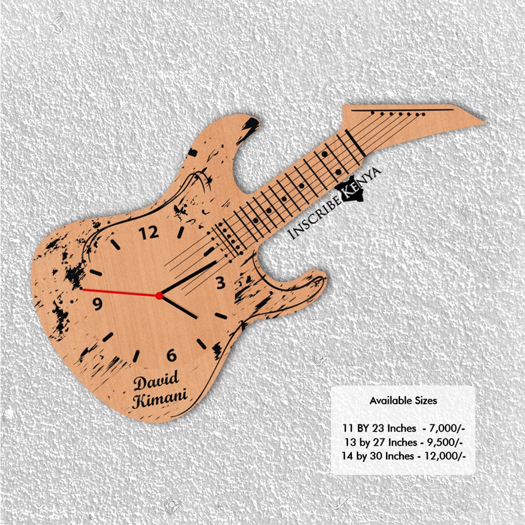 Wooden Guitar Shaped Wall Clock WC005