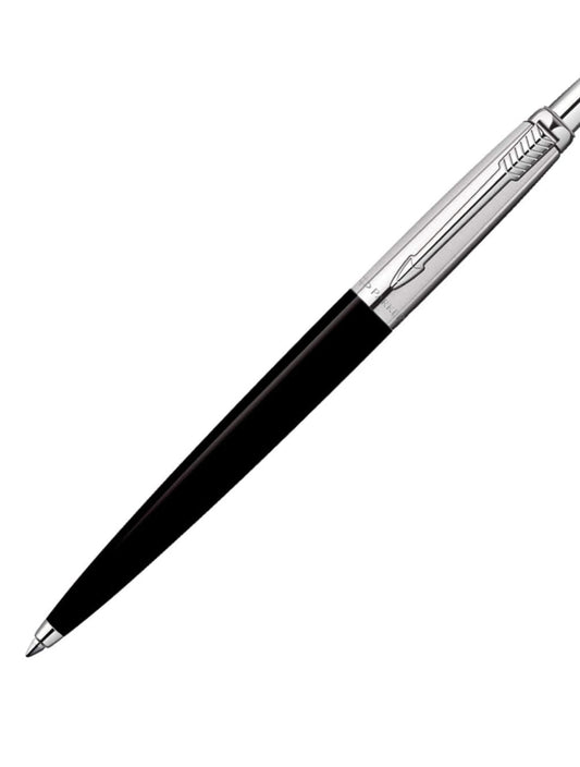 Parker Jotter Standard Chrome Trim Ball Pen| Black Body Color| Ink Color -Blue |