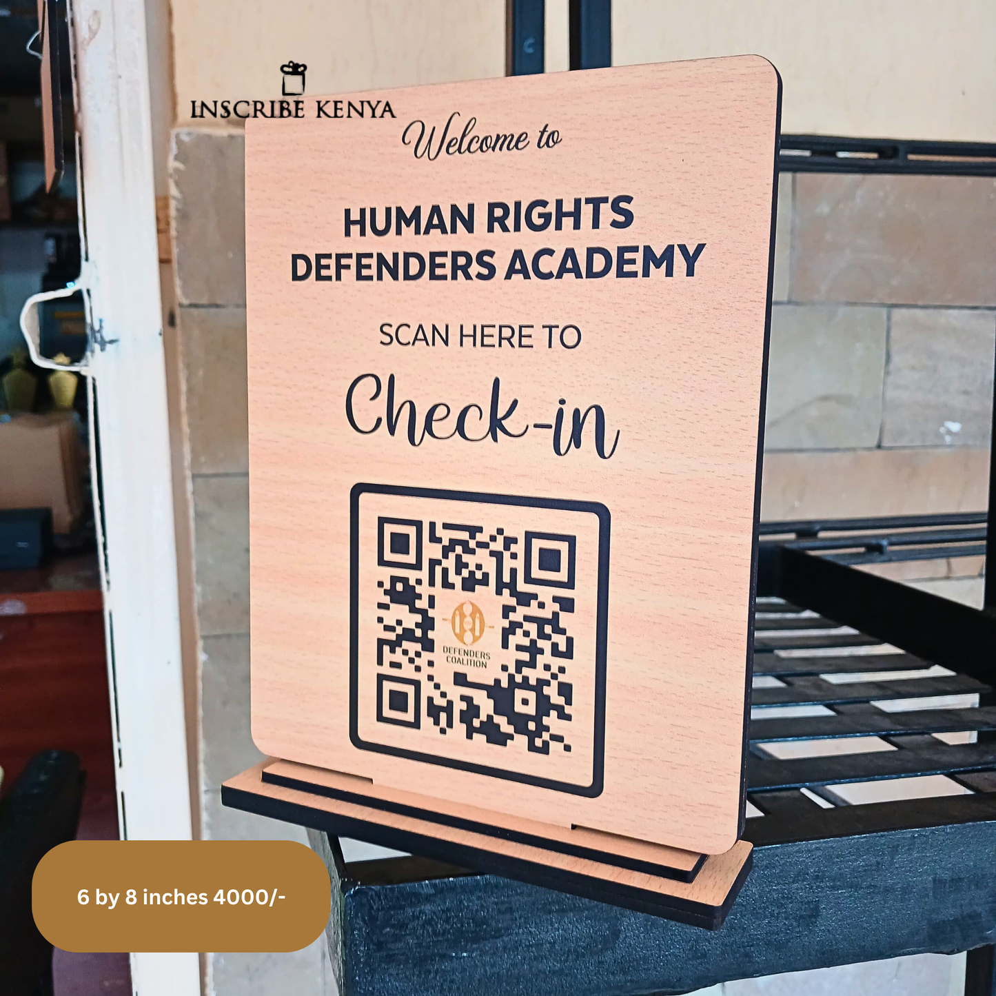 Wooden QR Display Plaque