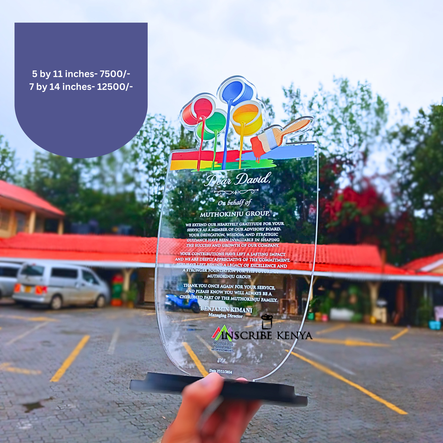 Acrylic Paint Theme Award Trophy