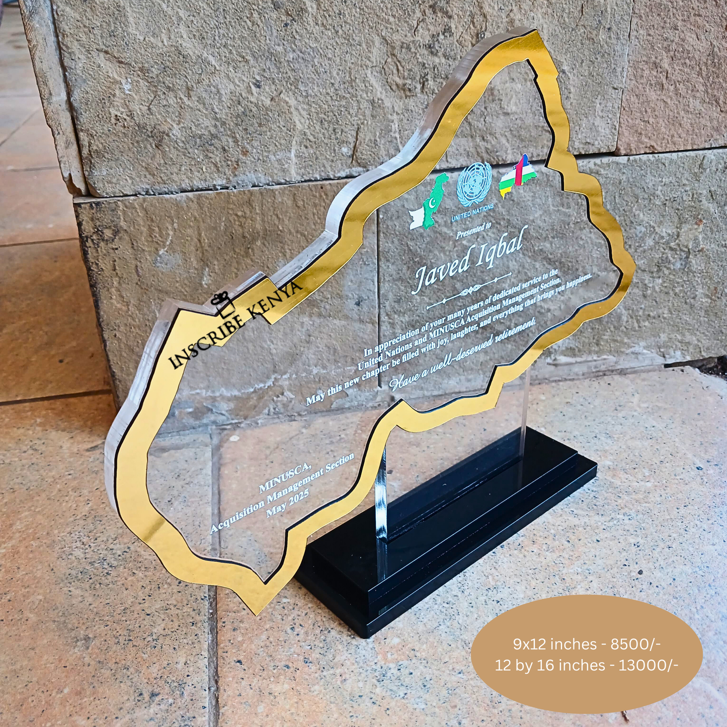 Central Africa Shape Award Trophy.