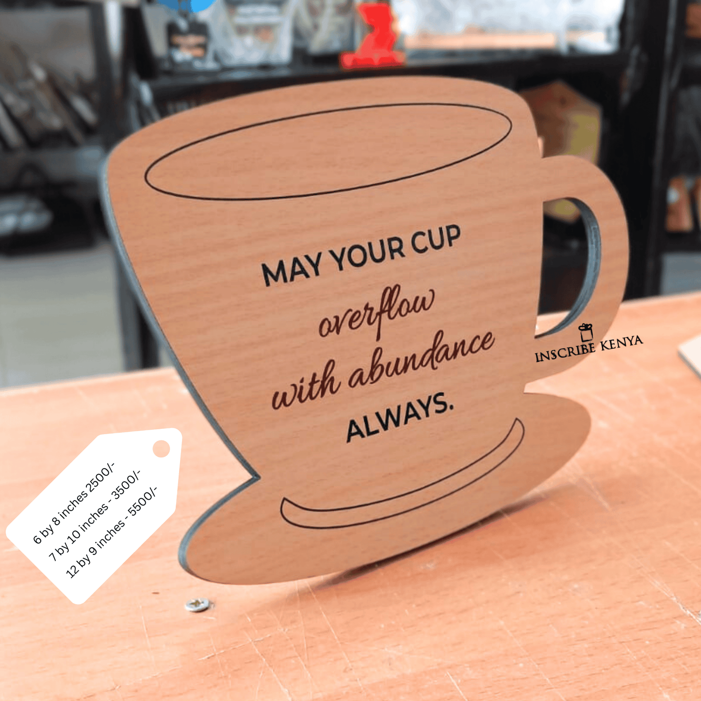 Wooden cup plaque