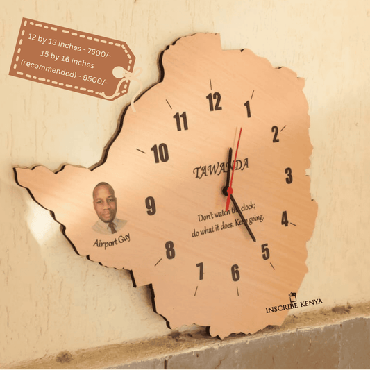 Zimbabwe Shaped wooden Wall Clock