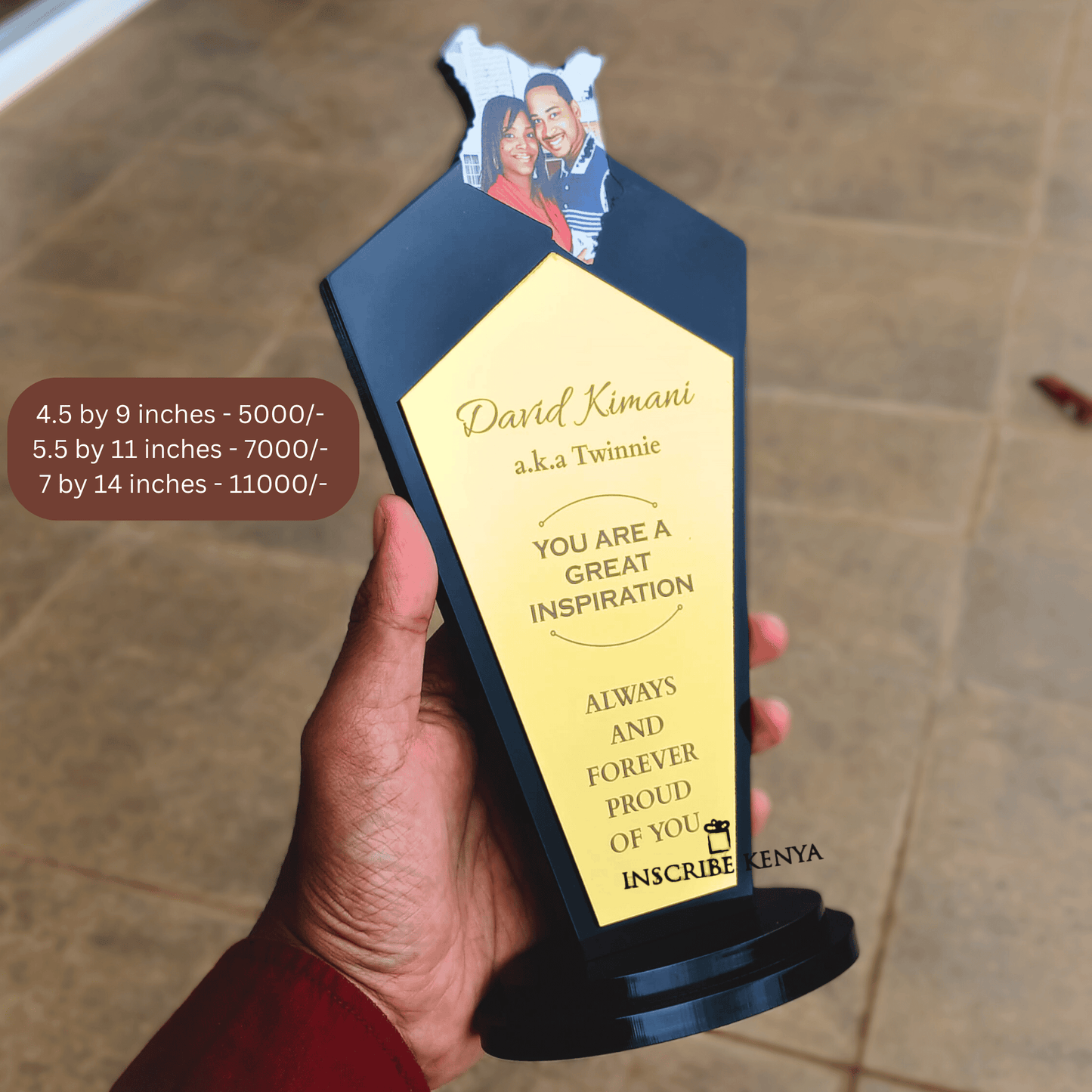 Kenya Top Black Gold Acrylic Award Trophy