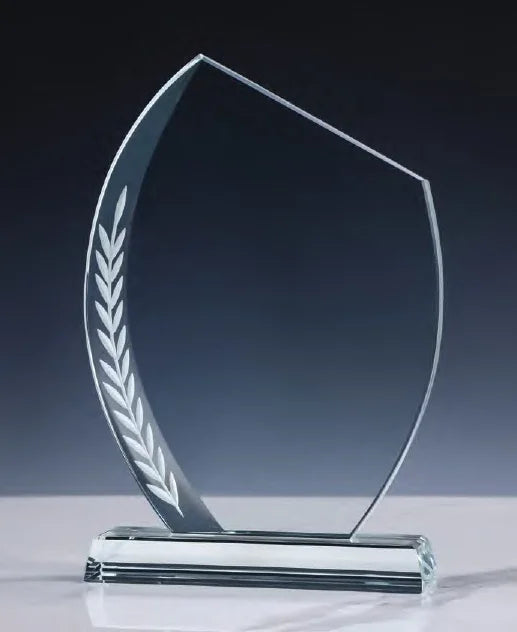 CR-44 Side Leaf Crystal Award Trophy