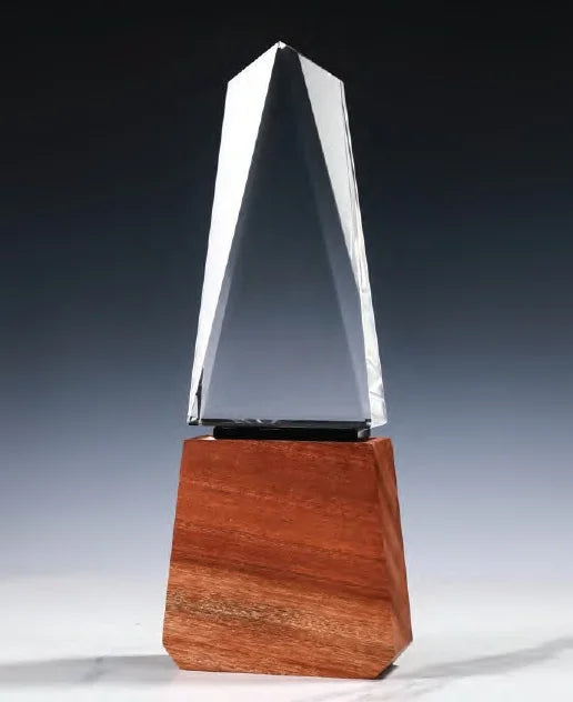 CR-58 Tower Wooden Base Crystal Award Trophy