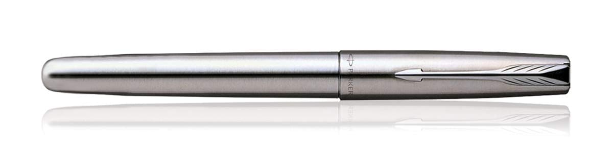 Parker Frontier Stainless Steel | Chrome Trim Roller Ball Pen | Refillable (Ink- Blue)