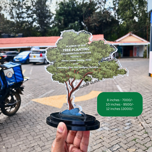 Acrylic Tree Shape Award. – InscribedGiftsKe