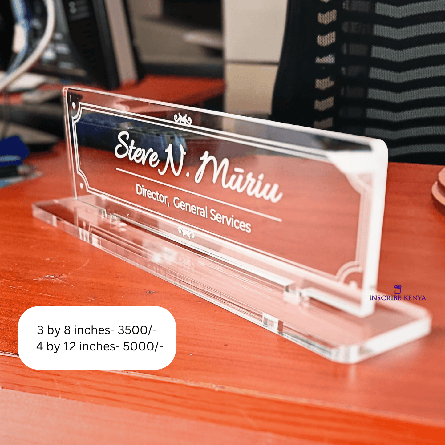 Acrylic desk nameplate