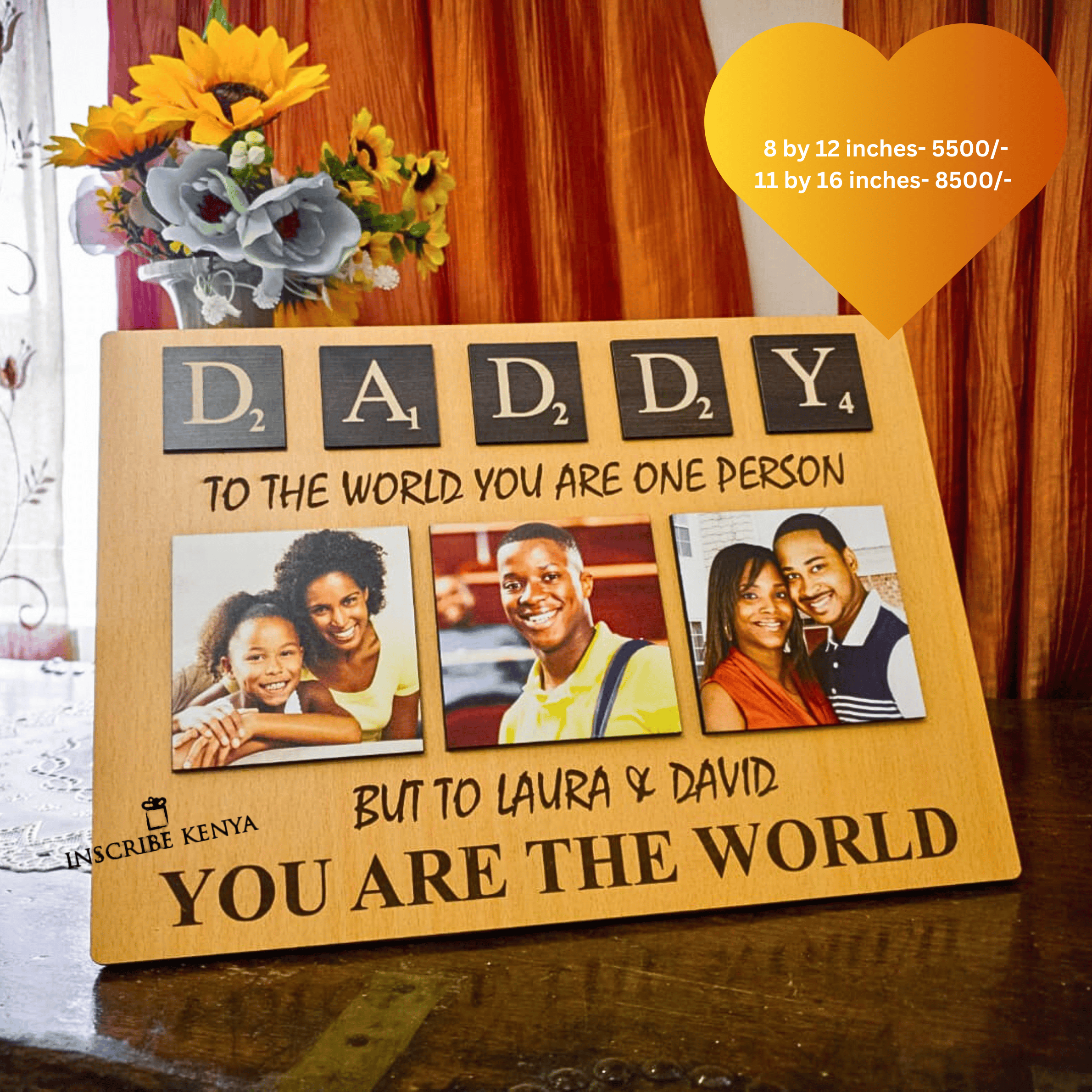 Inscribing Message Best Father Dad Daddy Frame. – InscribedGiftsKe