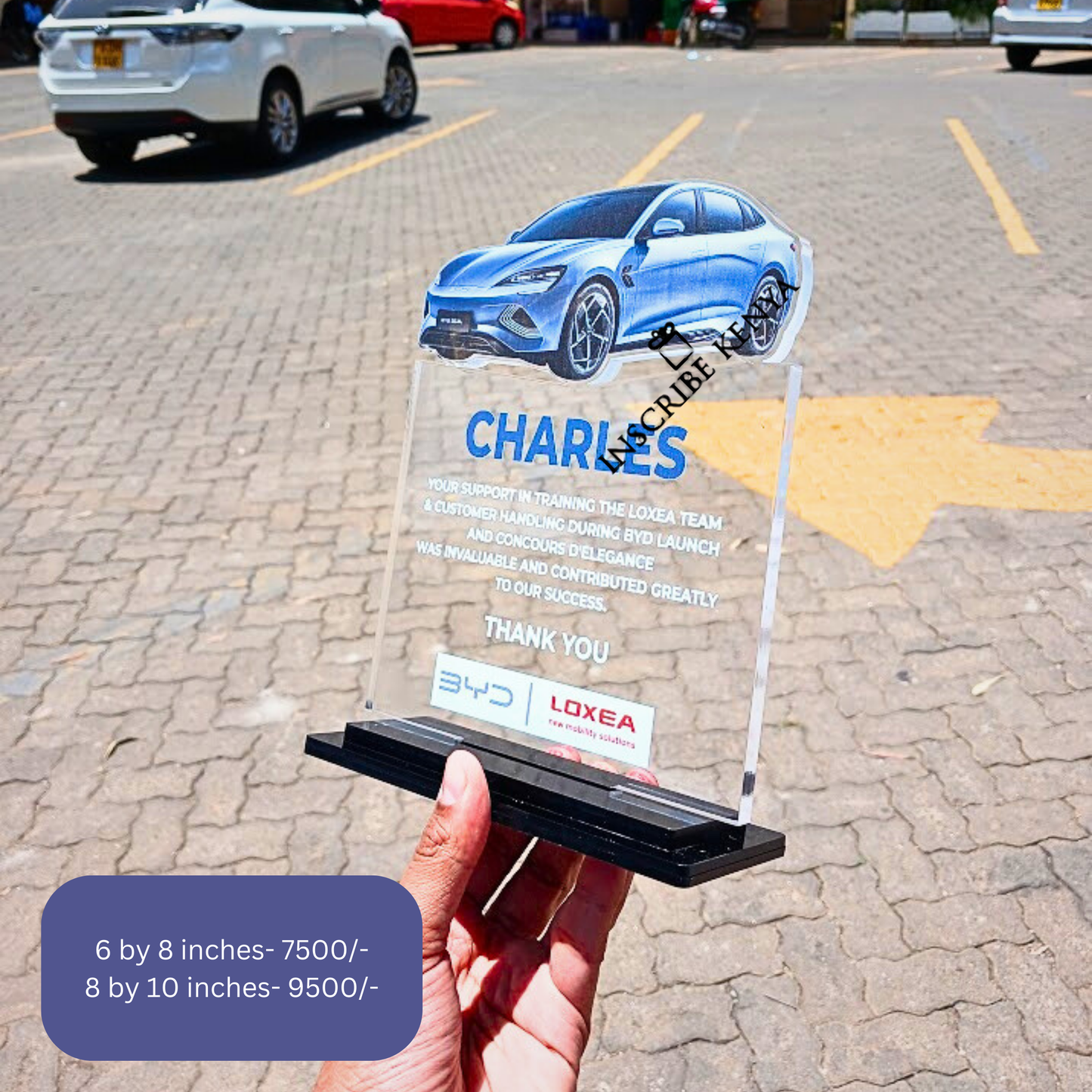 Acrylic Car Vehicle Shaped Award.