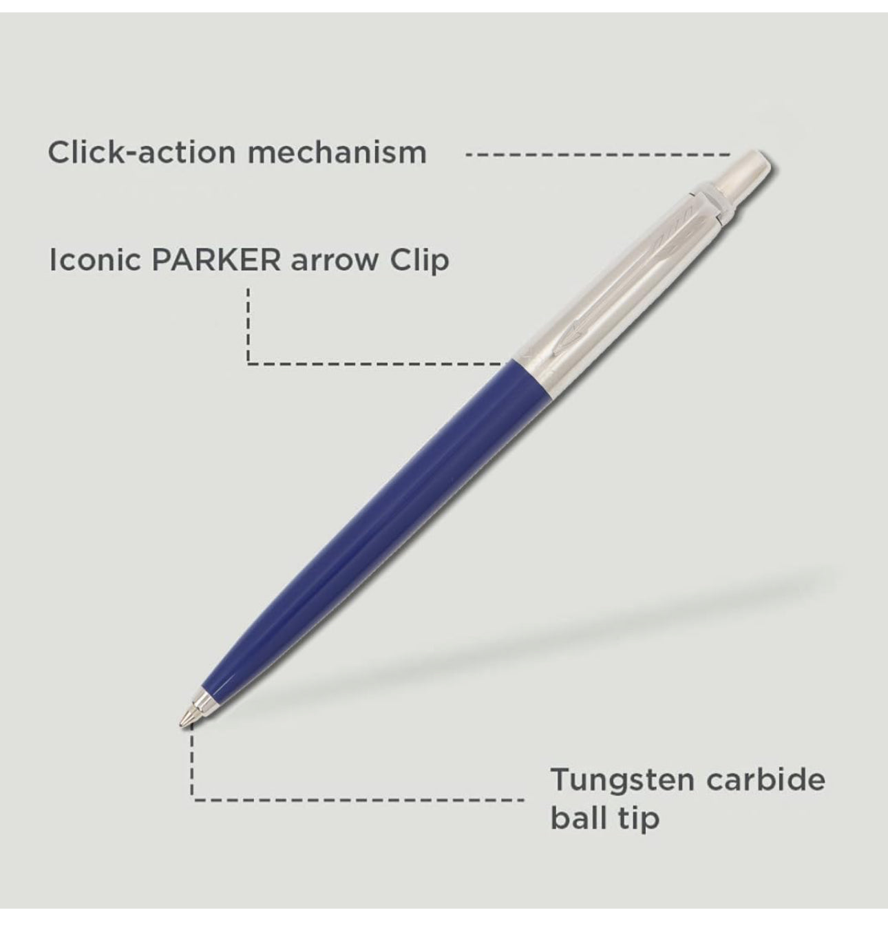 Parker Jotter Standard Chrome Trim Ball Pen| Blue Body Color| Ink Color Blue