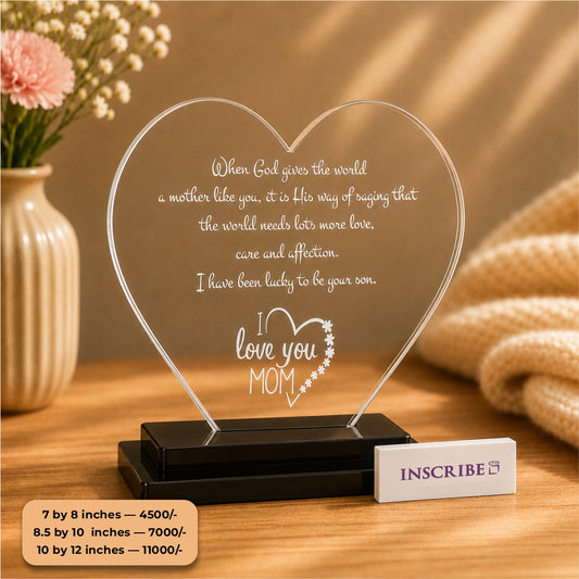 Acrylic Heart Award/Tophy Plaque A005