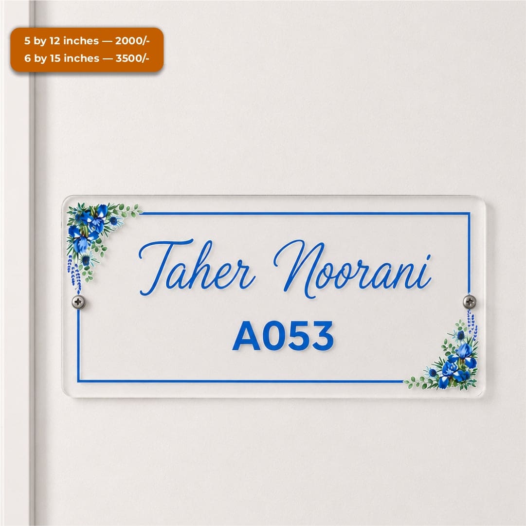 Floral Acrylic Nameplate Doorsign