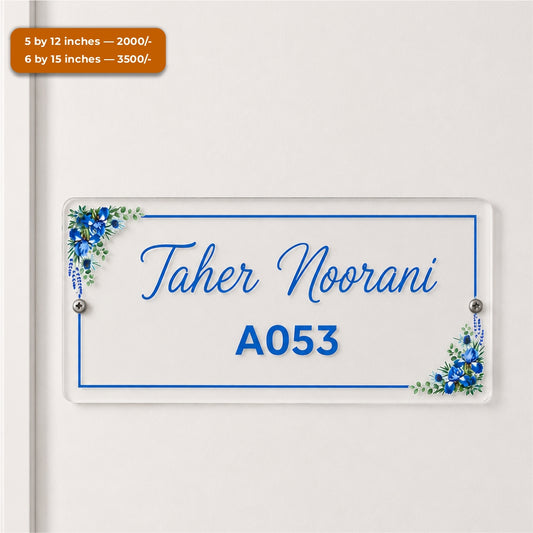 Floral Acrylic Nameplate Doorsign