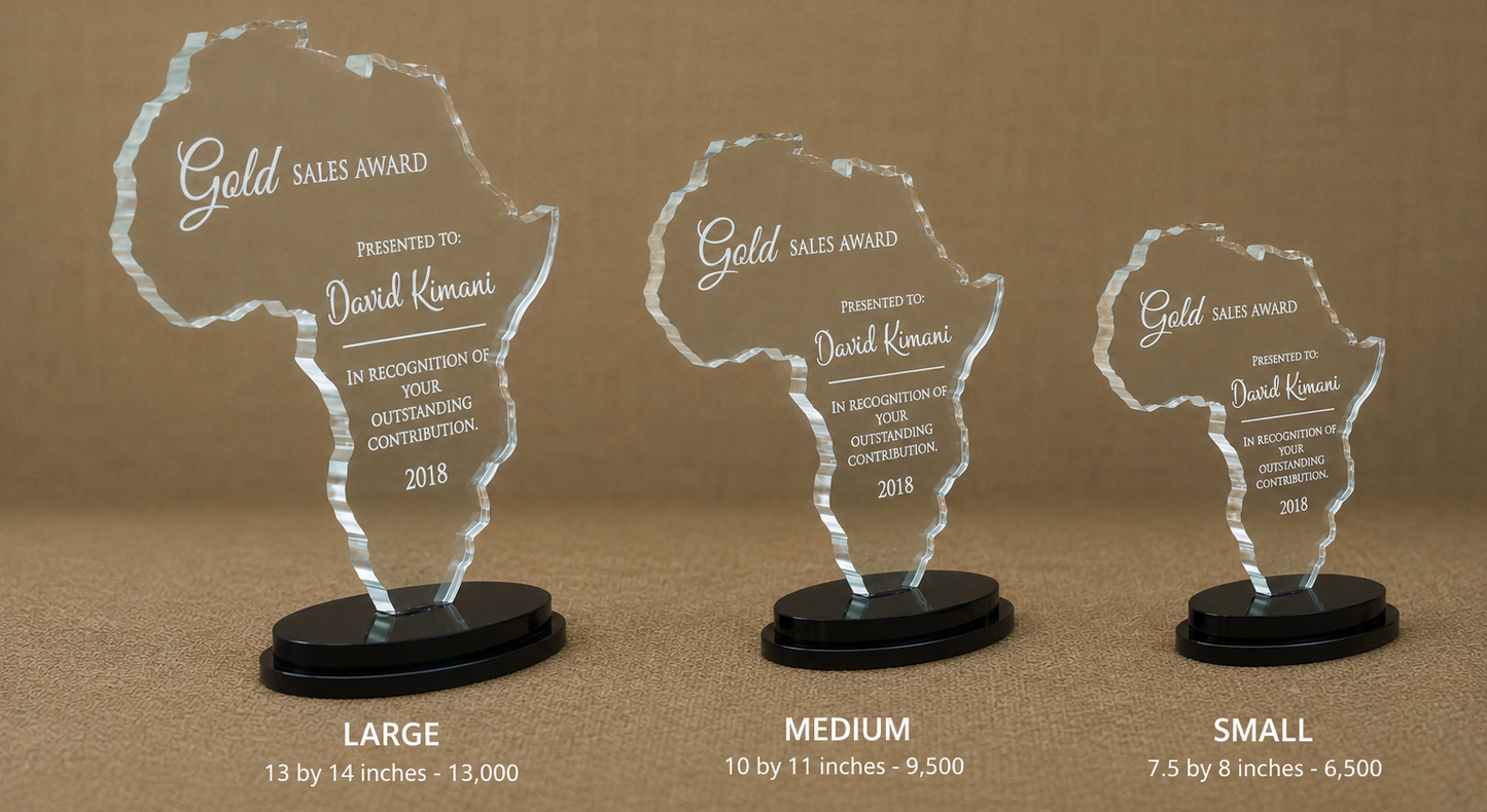 Africa Shaped Acrylic Award/Tophy Plaque A001