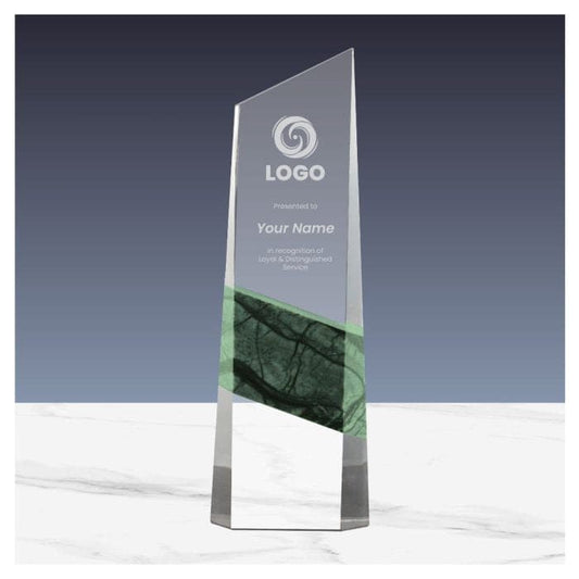 CR-36 Vertical Crystal Marble Award Trophy