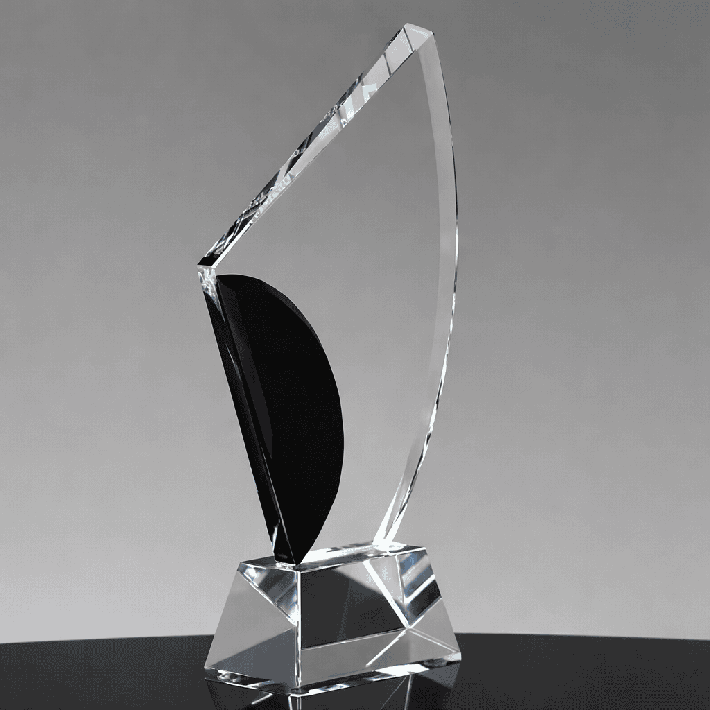 Black Wing Crystal Glass Award Trophy – InscribedGiftsKe