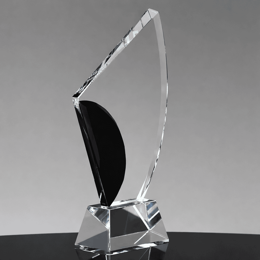 Black Wing Crystal Glass Award Trophy