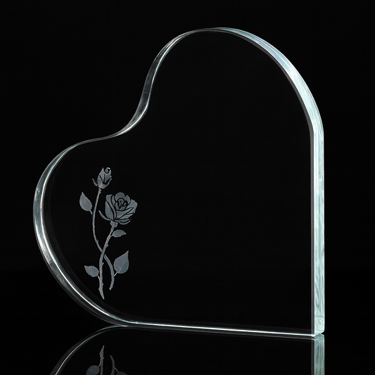 Heart Crystal Glass Award Trophy