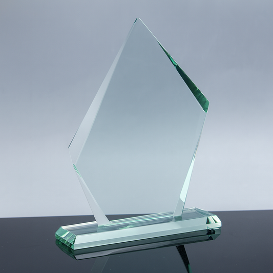 Emerald Edge Crystal Glass Award Trophy