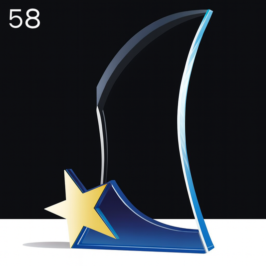 Rising Star Crystal Glass Award Trophy