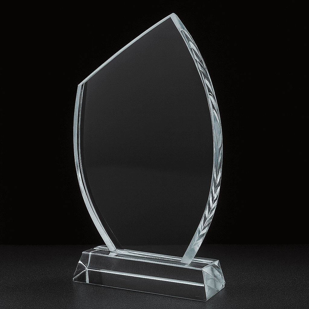 Shield Crystal Glass Award Trophy