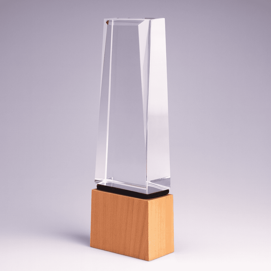Executive Timber Crystal Glass Award Trophy