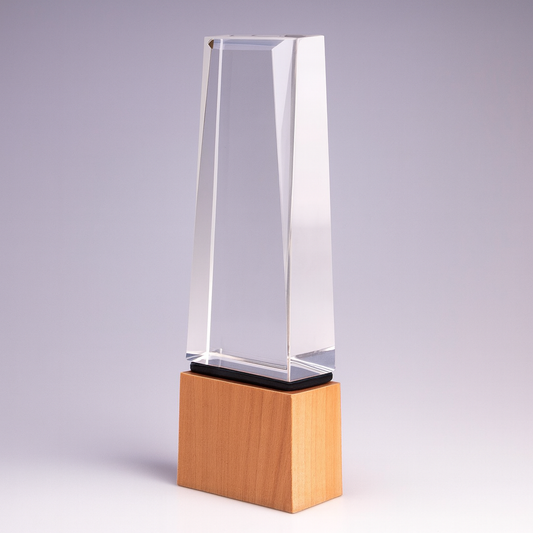 Executive Timber Crystal Glass Award Trophy