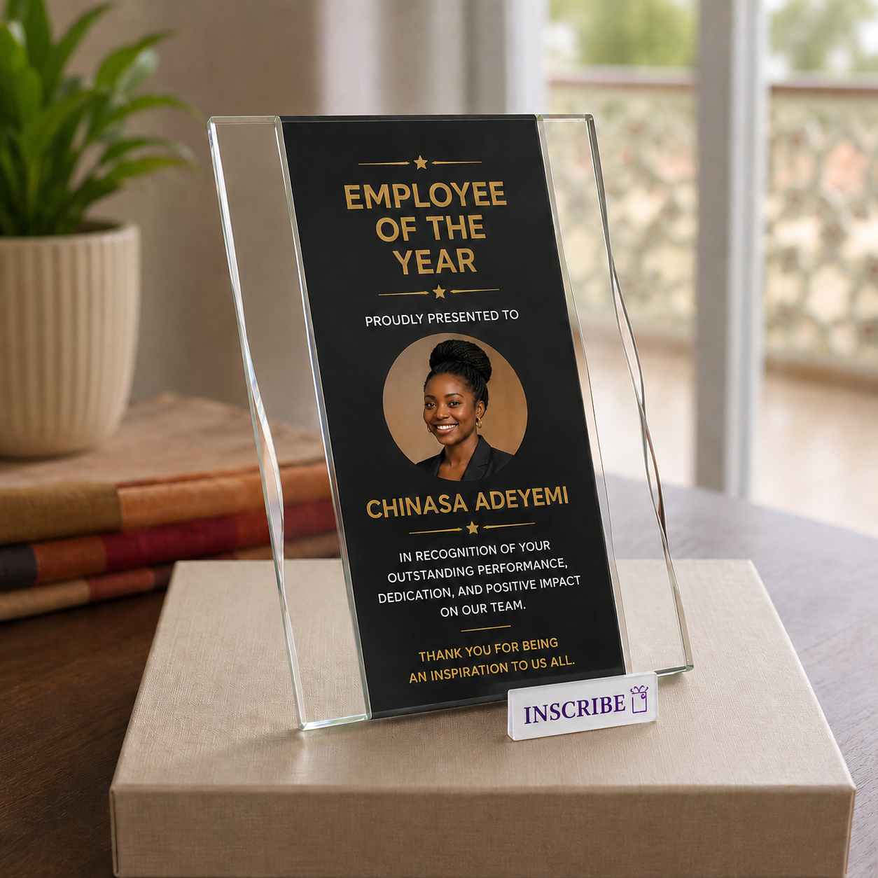 Crystal Rectangular Certificate Trophy Award