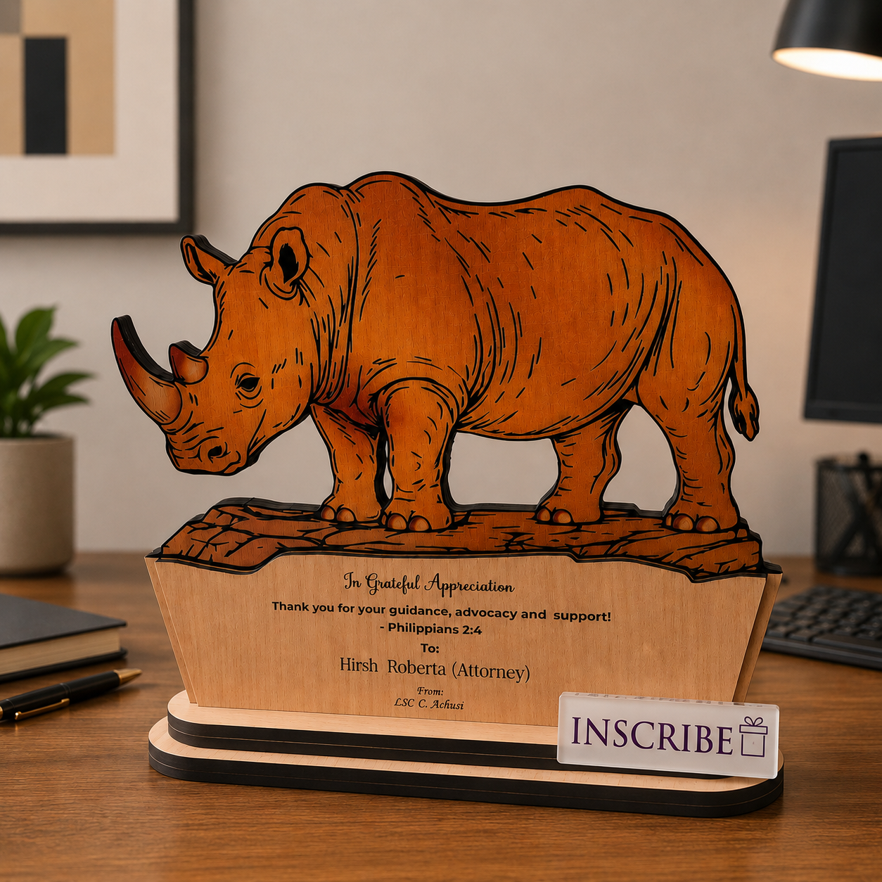 Personalized African Wildlife Wooden Plaque