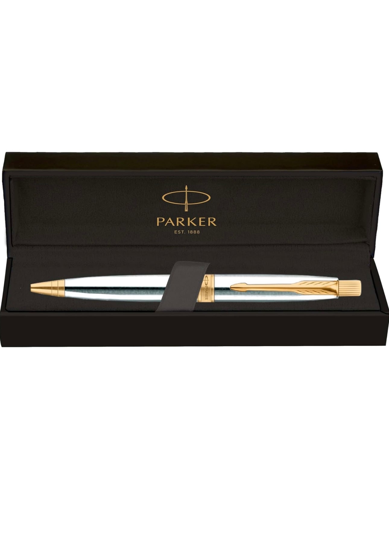 Parker Aster Shiny Chrome |Gold Trim |Ball Pen