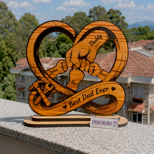 Personalized Best Dad Ever Wooden Plaque