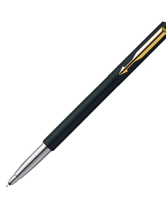 Parker Vector Matte Black Gold Trim Roller ball Pen