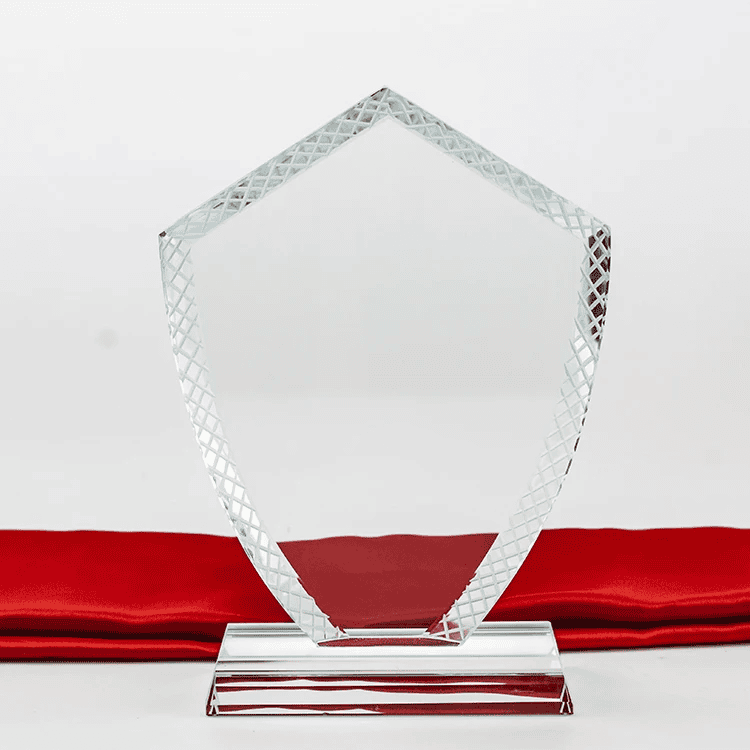 Victory Shield Crystal Glass Award Trophy