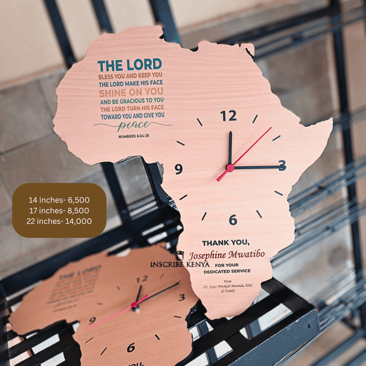 Africa Shaped Wooden Wall Clock