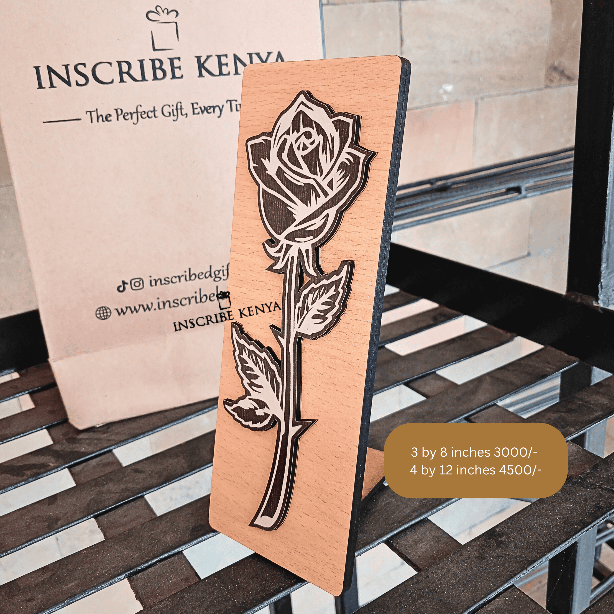Wooden Roses Frame Wooden Rose Frame. – InscribedGiftsKe