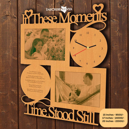 Wooden In these moments wall clock