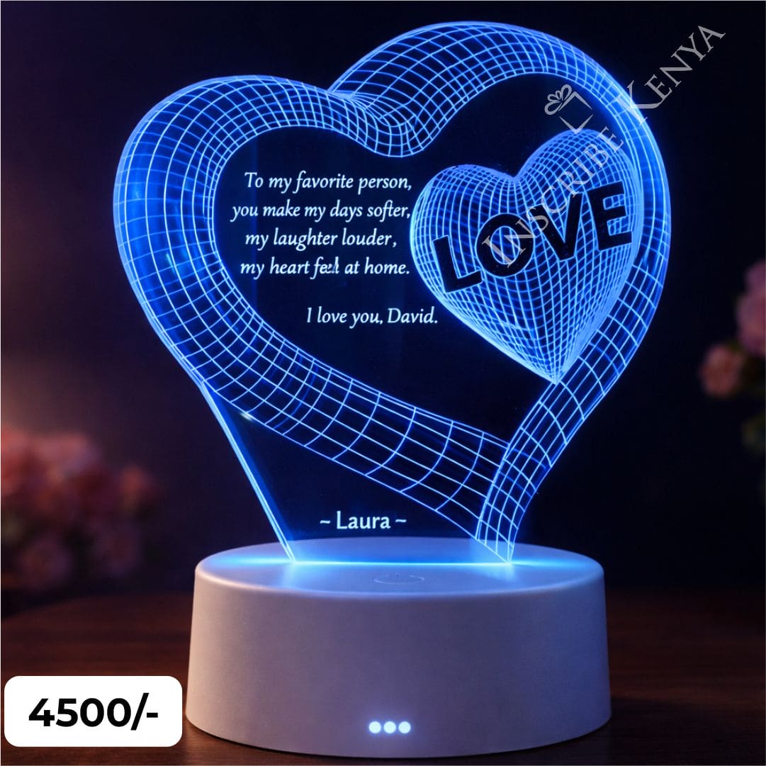 LED Heart Illusion Lamp Gift – InscribedGiftsKe