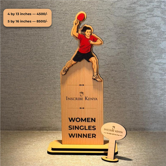 Table Tennis Champion Wooden Trophy