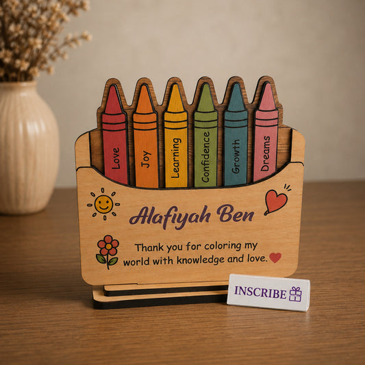 Personalized Crayon Teacher Appreciation Plaque