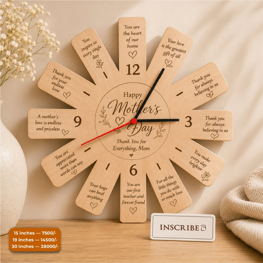 Wooden 12 Reasons Wall Clock  WC003